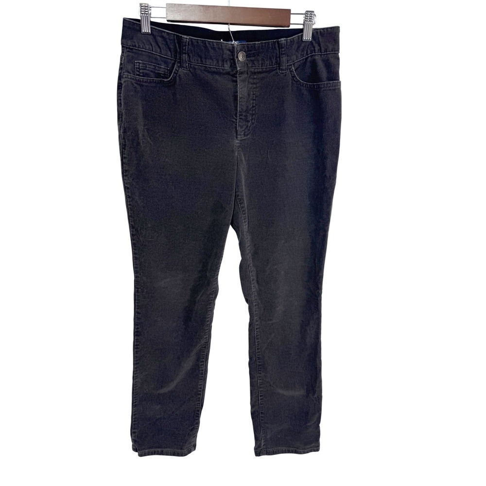 Chaps Women's 10 Black Corduroy Pants Women's Straight Leg Stretch